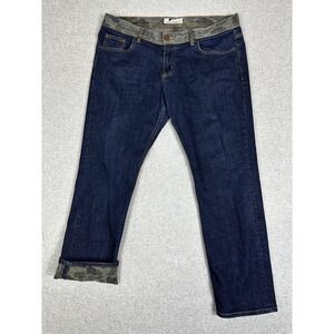 Golden‎ Denim Jeans Mens 38 Blue Dark Wash Camo Waist Made USA Stretch Denim